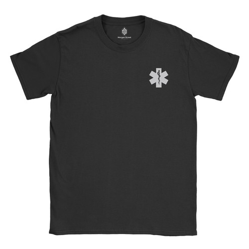 New Reflective Paramedic with Star of Life Blue or Black T-Shirt - Picture 7 of 17
