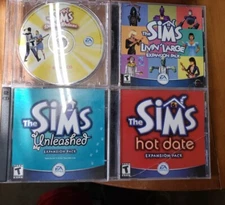 4 Games - The Sims: Unleashed - Hot Date - Livin Large - Deluxe Expansion Pack H