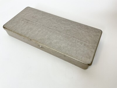 Vintage Valuable Papers Tin Box for Bonds Insurance Receipts Push Button Closure