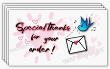 Business Cards Small Business, Blue Bird Special Thanks Your Order 3.5" x 2"