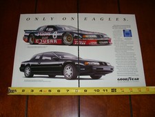 1989 MERCURY COUGAR XR7 STROHS RACE CAR GOODYEAR ORIGINAL 2 PAGE AD