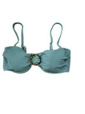 Women's Ribbed Ring Front Bandeau Bikini Top - Shade  Shore Cactus Green 36B