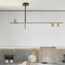 Modern Linear Chandelier 3-Light Pendant Lamp for Kitchen Island  Dining Room