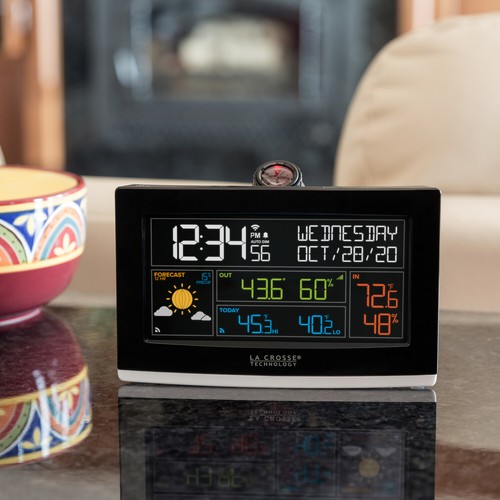 VA1 La Crosse Technology WiFi Projection Alarm Clock LTV-TH2i Sensor - Open Box - Picture 9 of 12