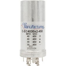 Capacitor, CE Mfg., 450V, 40/40/30/30µF, Electrolytic