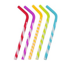 Silicone Rainbow Drinking Straws 5-pack - Safe for kids
