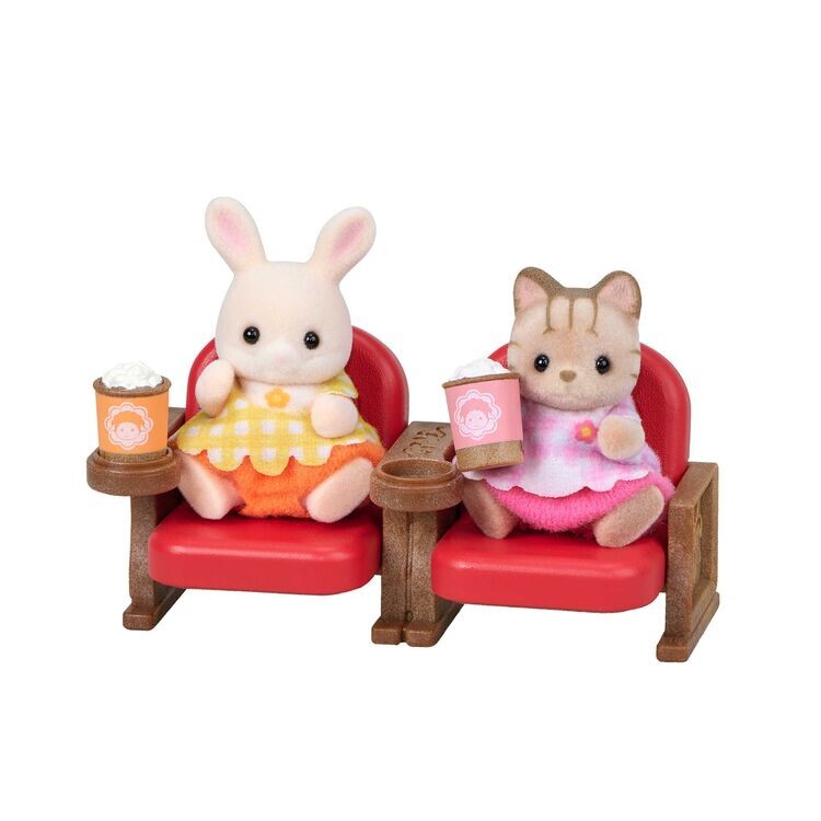 Sylvanian Families/Calico Critters - Baby Duo Théâtre - Lot De 2 Poupées Avec Vêtements Et Chaise - Neuf En Boîte