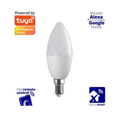 5W Smart LED Leuchtmittel Kerze Sockel E14 RGBCCT dimmbar Farbwechsel WiFi