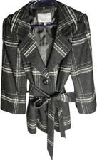 Classiques Entier Black Plaid 3/4 Sleeve Jacket. Size L