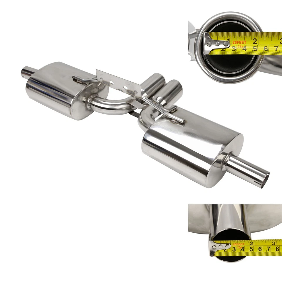 SILENCIADOR ESCAPE CATBACK ACERO INOXIDABLE 3" DOBLE PUNTA PARA 96-04 PORSCHE BOXSTER/S 986 M96 Foto 3 de 4