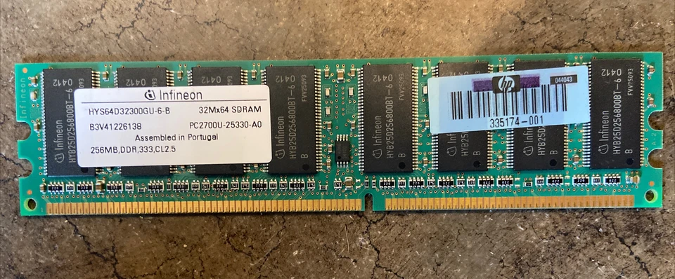 x3 Infineon HYS64D32300GU-6-B - 256 MB DDR,333,CL2.5 SDram, 184 PC2700U-25330-A0 - Image 2 of 3