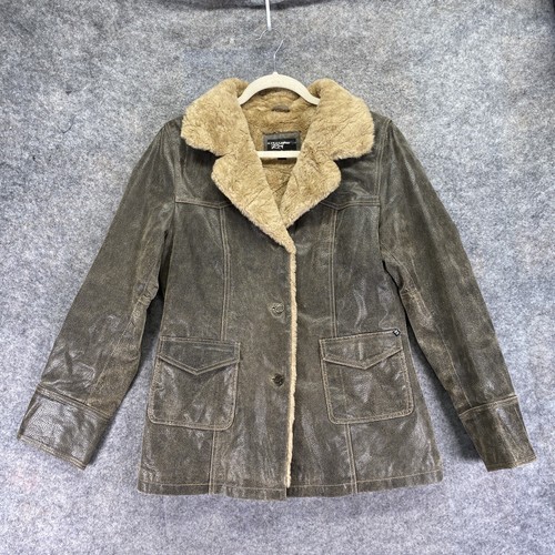 black rivet faux fur jacket