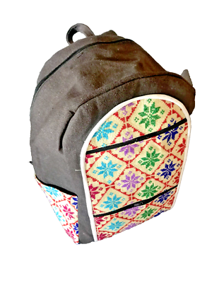 handcrafted beautiful colorful embroidery zipper backpack  display picture 1