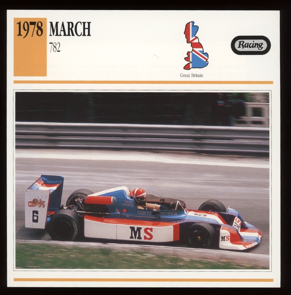 1978 March 782 Racing  Classic Cars Card