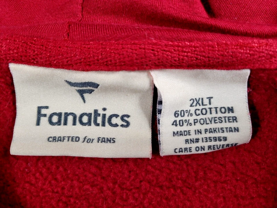 San Francisco 49ers Sudadera con Capucha Para Hombres 2XLT Rojo Negro Adulto Suéter Sudadera Cremallera Completa Foto 3 de 4