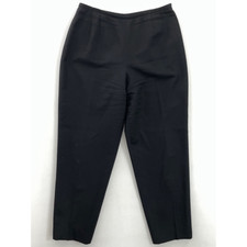 Liz Claiborne Womens Dress Career Pants Black High Rise Lined Wool Flat Front 14