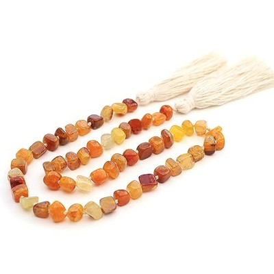 Agate Stone Hand Knotted Garland Modern Farmhouse Rustic Table Home Orange