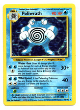 Carta Pokemon Poliwrath 13/102 Holo rara set base 1999 illimitata vintage WOTC NM