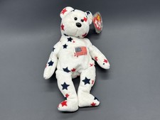 RARE ty Beanie Baby Glory the bear 8.5-inch with Tag error - Very Good Condition