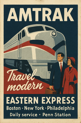 Amtrak - Eastern Express - New York - Penn Station - 11x17 Print