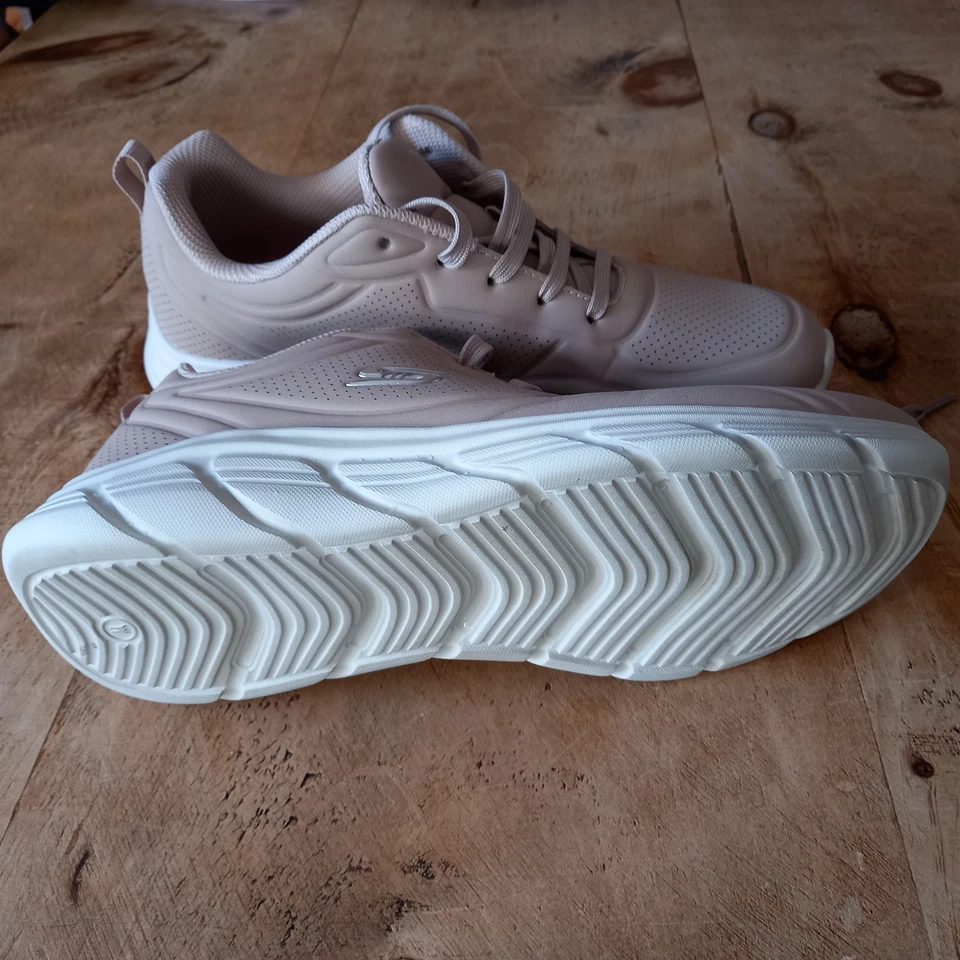 SKECHERS Uno Lite Memory Foam Beige Lace Up Trainers UK 5 Wide Fit Womens - Image 4 of 4