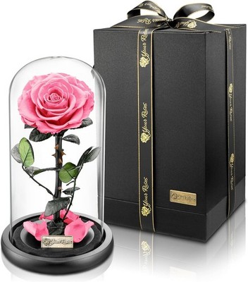 Konservierte Rose im Glas - romantisches Geschenk in verschiedenen Farben