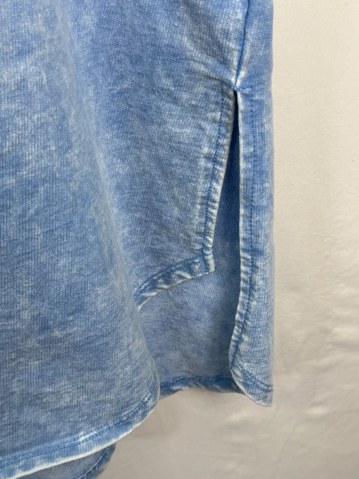Zenana Blue Mineral Wash Cotton Tee Slouchy Casual Comfy Top XL - Image 3 of 4