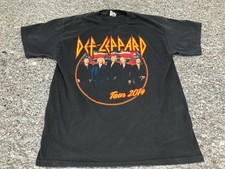 DEF LEPPARD TOUR 2014 CONCERT SHIRT SIZE LARGE MENS BLACK TEE GRAPHIC