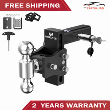 2 Receiver 6 Droprise Tow Hitch Dual Ball Mount Trailer 15000 Lb Adjustable