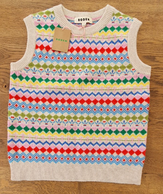 Neu mit Etikett BODEN Edie Fair Isle Tank - Größe XS - haferflocken meliert