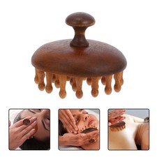 Natural Wood Scalp Massager Comb Wide Tooth Manual Hair Detangler Brush