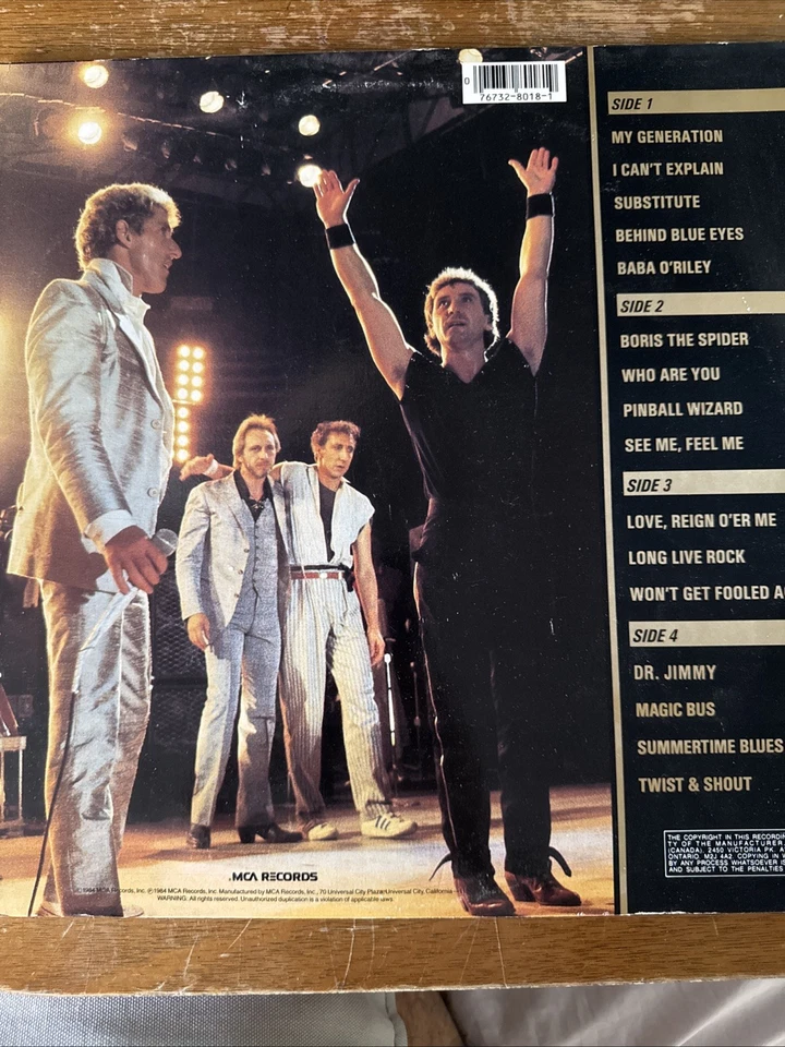 The Who – Who’s Last 1984 MCA Records 2×LP Canada Gatefold Live Rock Album - Image 2 of 4