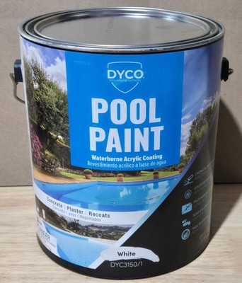 Dyco Paints Pool Paint 1 Gallon 3150 White Semi-Gloss Acrylic Exterior DYC3150