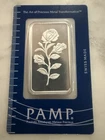 PAMP SUISSE 1 oz .999 SILVER ROSE🌹 BAR IN ASSAY CARD C008045