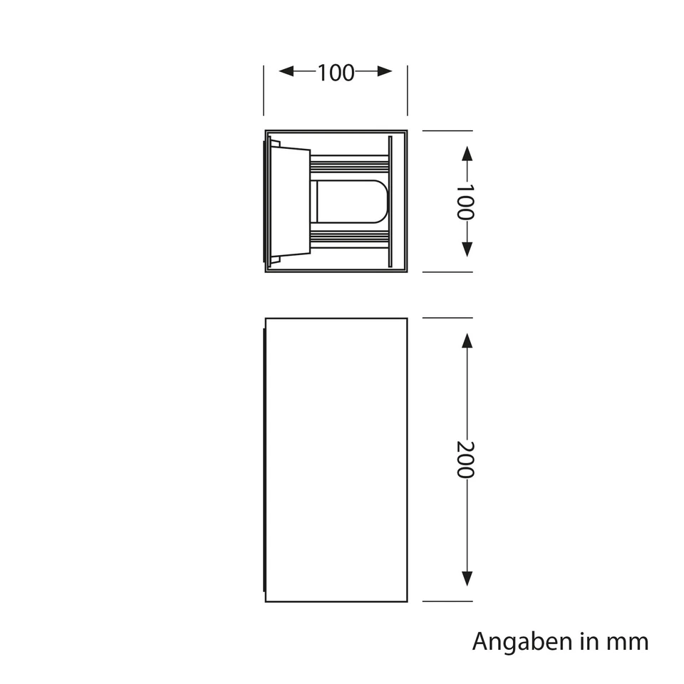 Wandleuchte CUBEL für außen, anthrazit, IP65, Up & Downlight, rechteckig, - Bild 3 von 4