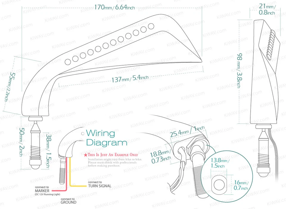 Par de espejos retrovisores VAWiK AXE negro aluminio LED se adapta a Harley SPORTSTER IRON 833 LOW Foto 2 de 4