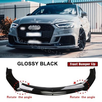 For Audi A4 A3 A5 8E B6 B7 Glossy Black Front Bumper Body Lip Spoiler Splitter