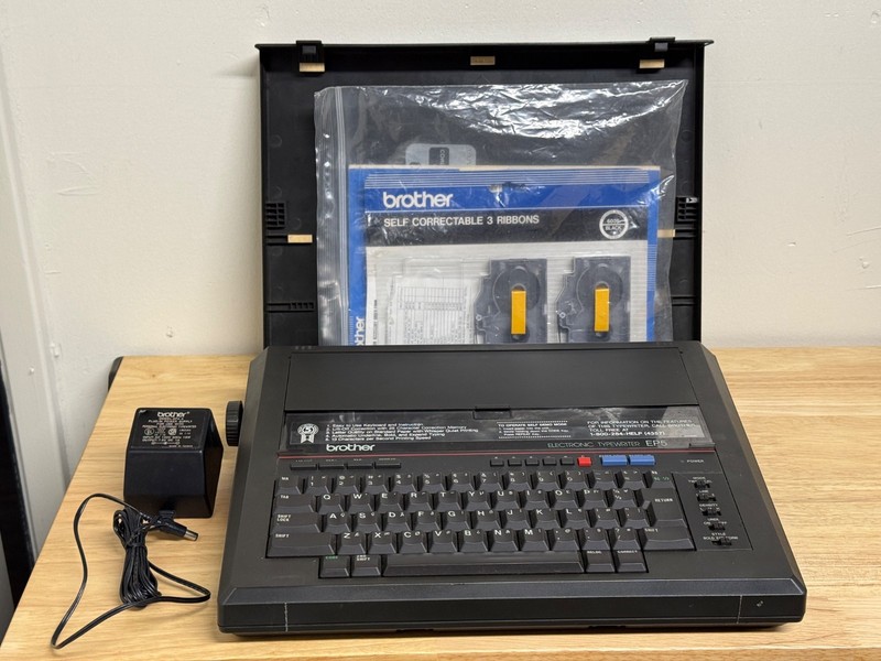 Brother EP-5 Electronic Typewriter with AC Adapter and 2 Spare Ribbons (WORKS)