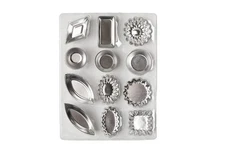 Tartlet Mold Set 72-Piece Set Inlcludes 12 shapes 6 pcs of EachSilver