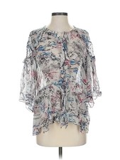 IRO Women Gray 3/4 Sleeve Blouse 34 french