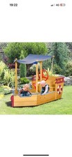 Kids Wooden Sand Pit Children Sandbox Pirate Ship Sandboat Play Tive Station