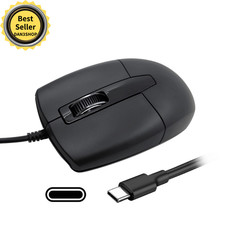 USB C Wired Mouse, Type C Optical Mouse, Portable Silent Comfortable, for Laptop