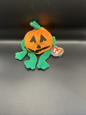 1998 Ty Beanie Baby PUMKIN the Halloween Pumpkin  Ships Free, MINT  RARE