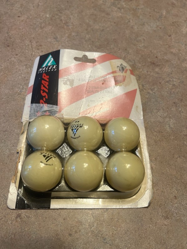 Vtg Package of 1970s - Halex Ping Pong Table Tennis 2 Star Balls Crown Sports