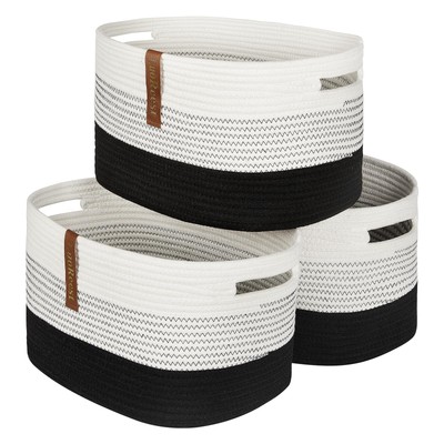 15''x10''x9'' Storage Basket (3 Pack), Woven Baskets for Shelves, Blanket Storag...