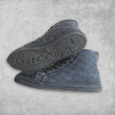 (EU45,5) Gucci GG Herren High Top Sneaker Schwarz Monogramm Leder