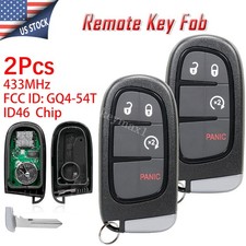 2 4-Button Remote Start Control Key Fob 433MH...