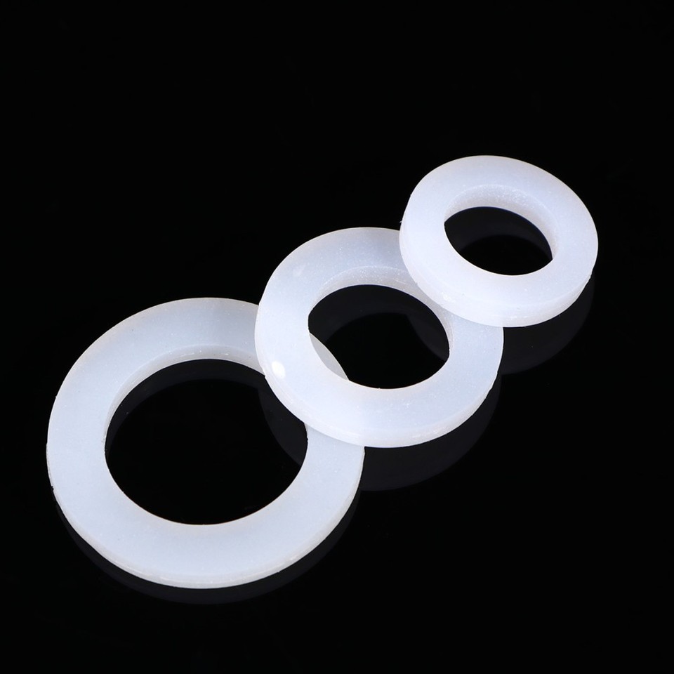 60Pcs White Silicone Bellows Tube Washer Ring Durable Leakproof Seal ...