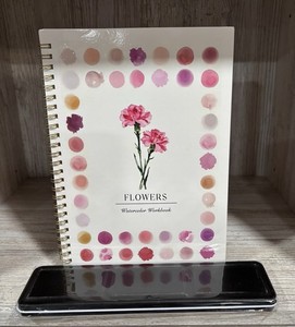 Watercolor Workbook with Paints /Brush FLOWERS Theme Craft Beginner Painting New