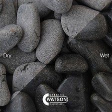 Charles Watson Ebony Garden Pebbles 60 - 120mm Decorative Polybag Approx. 20kg